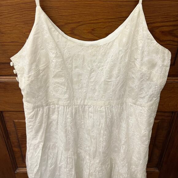 Club Monaco Tiered Travellers Maxi Dress Size 0 White Women's Light - Picture 9 of 16